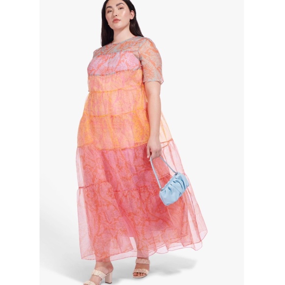 STAUD The Hyacinth Dress | Floral Wave Multi ES size 3X - Picture 2 of 13